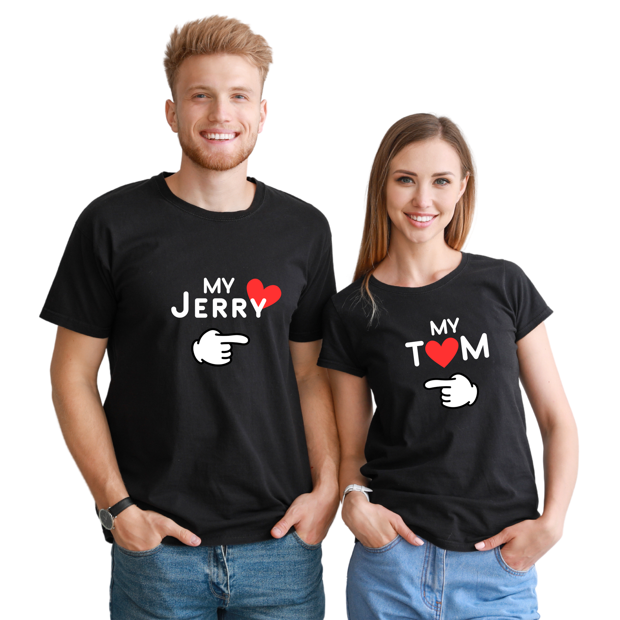 My Tom & My Jerry Couple T-Shirts – Cute Matching Tees for Playful Couples | Book My Tee