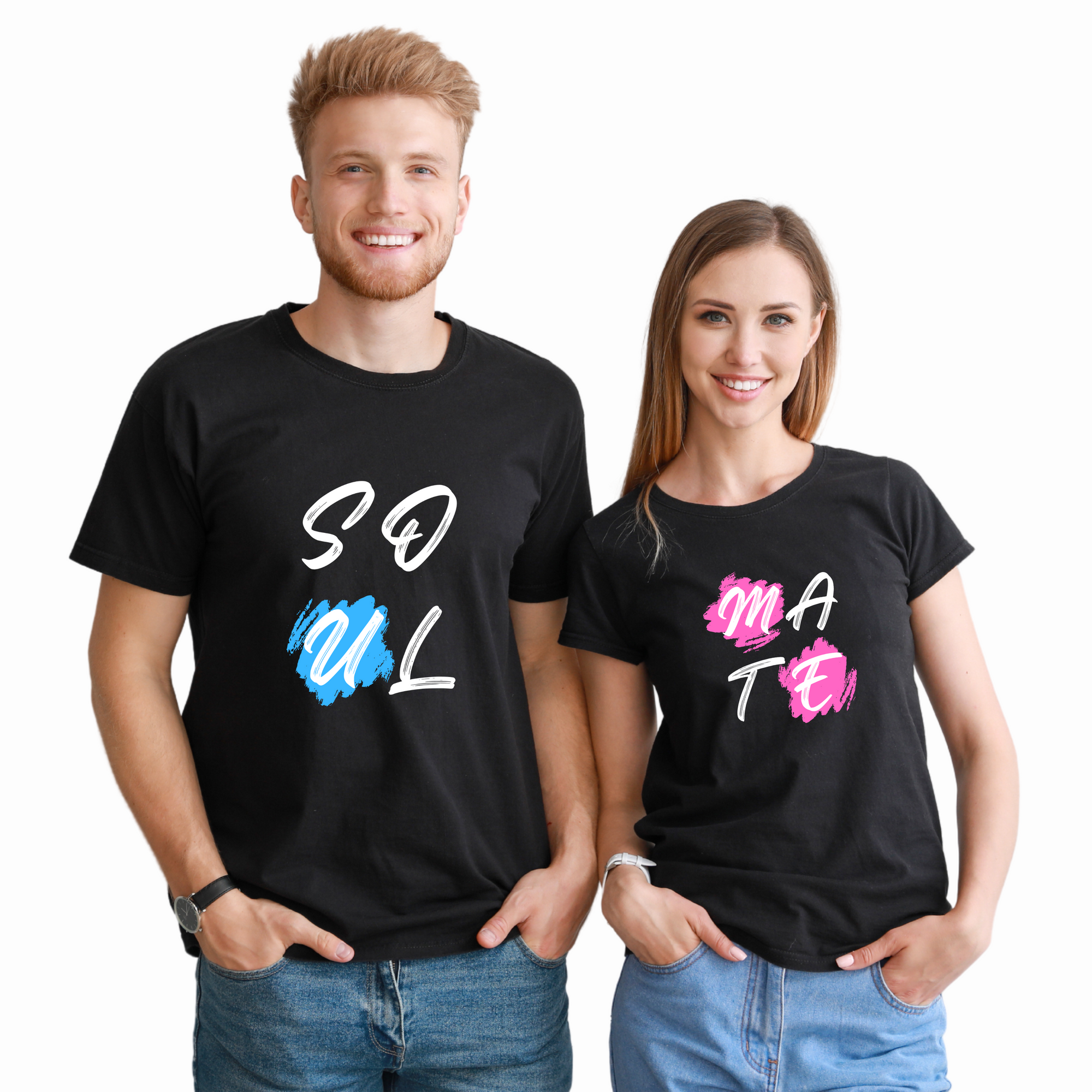 Soul and Mate Couple T-Shirts – Matching Outfits for Lovers | Book My Tee